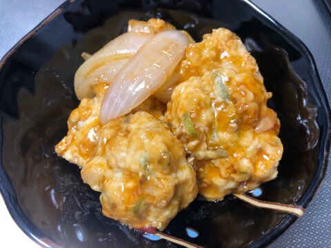 鶏団子のチリソース甘酢焼き